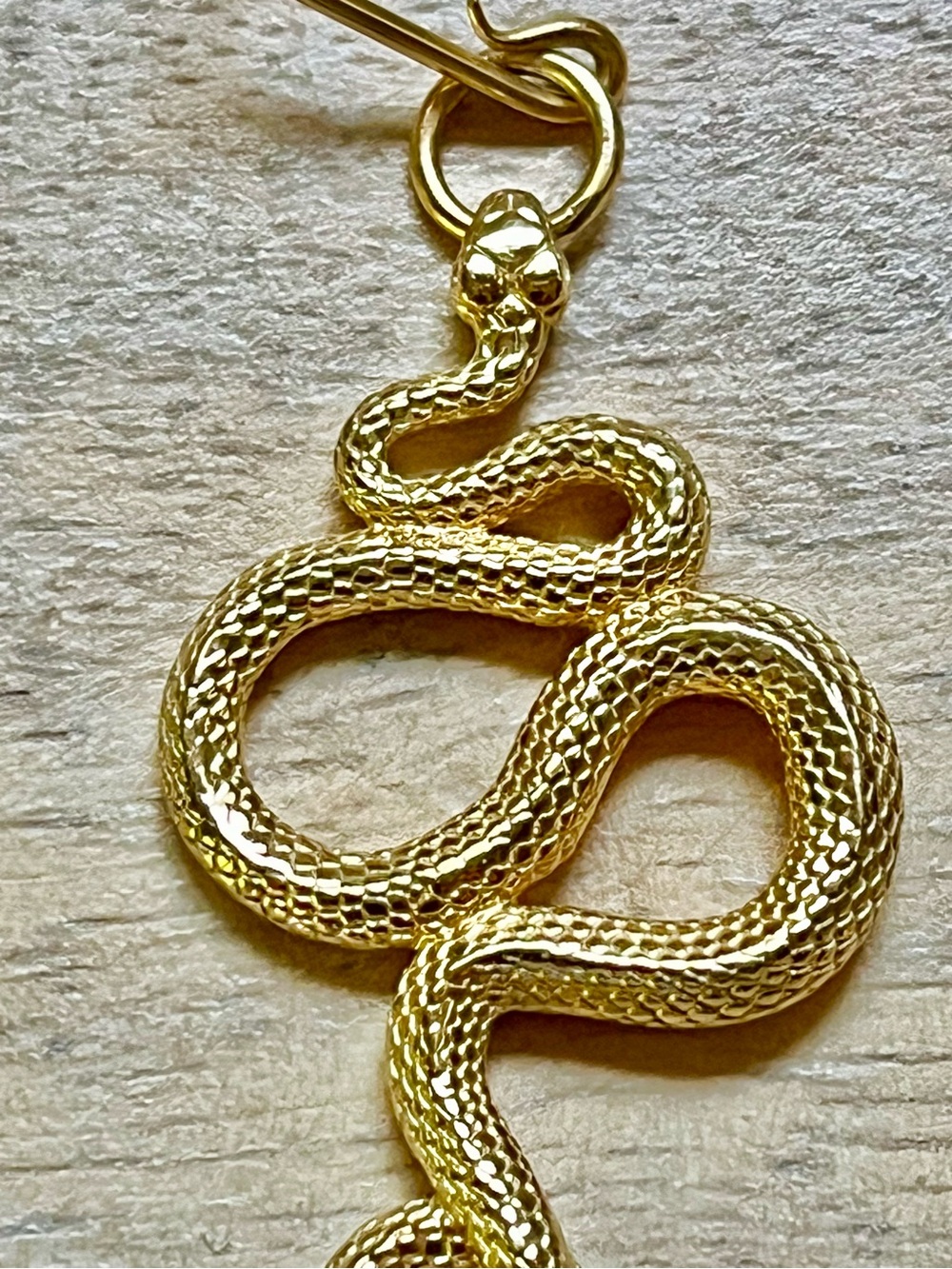 Gold Vermeil Snake Earrings - Picture 3 of 6